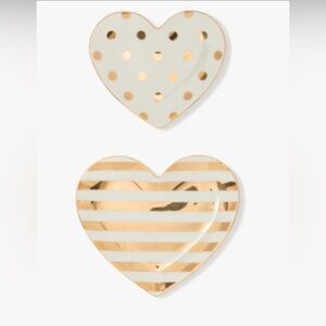 Kate Spade x Lenox - Gold and White Heart Dish - Set of Two